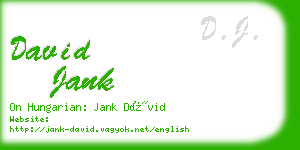 david jank business card